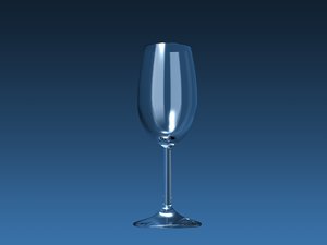 ransparent wine glass 3D