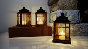 3D model furniture norvedem wooden lamp
