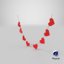 heart shaped garland 04 3D model