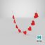 heart shaped garland 04 3D model