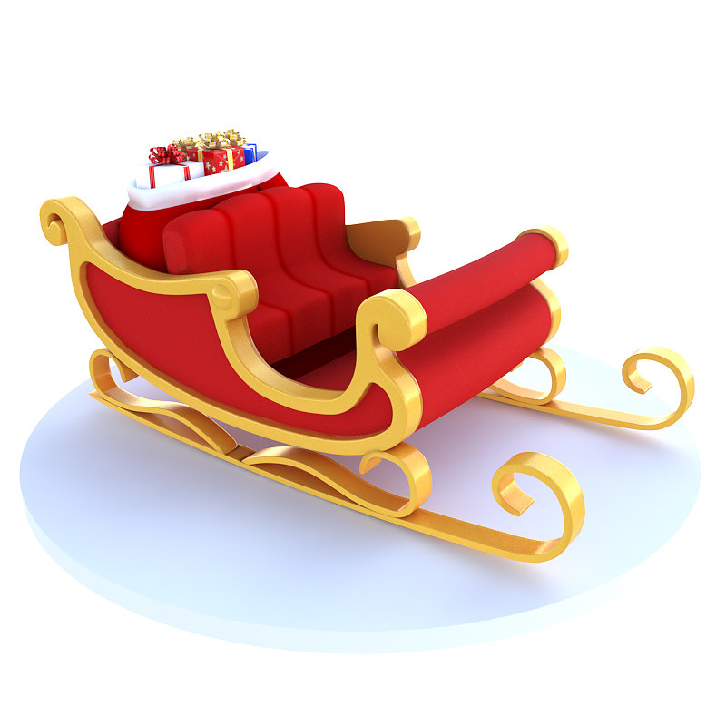 Santa sleigh 3D model - TurboSquid 1347766