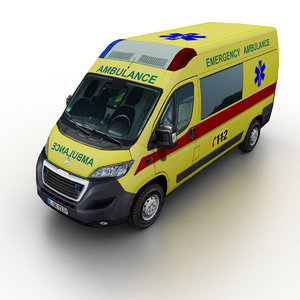 2015 peugeot boxer ambulance 3d 3ds