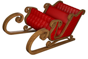 3D model santa chariot