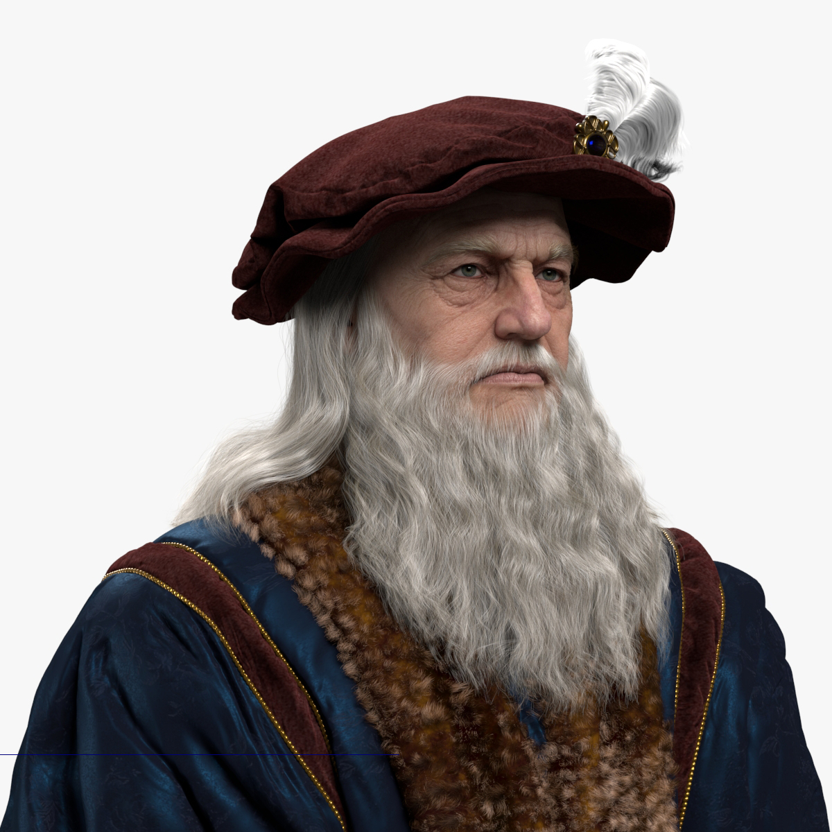 3D leonardo da vinci bust TurboSquid 1347841