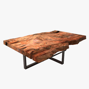 3D wooden block coffee table model