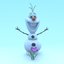 3D model snowman frozen