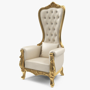 3D model throne chair upholstery