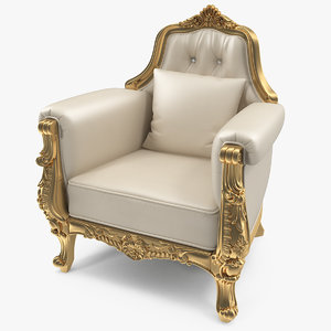 small throne chair 3D model