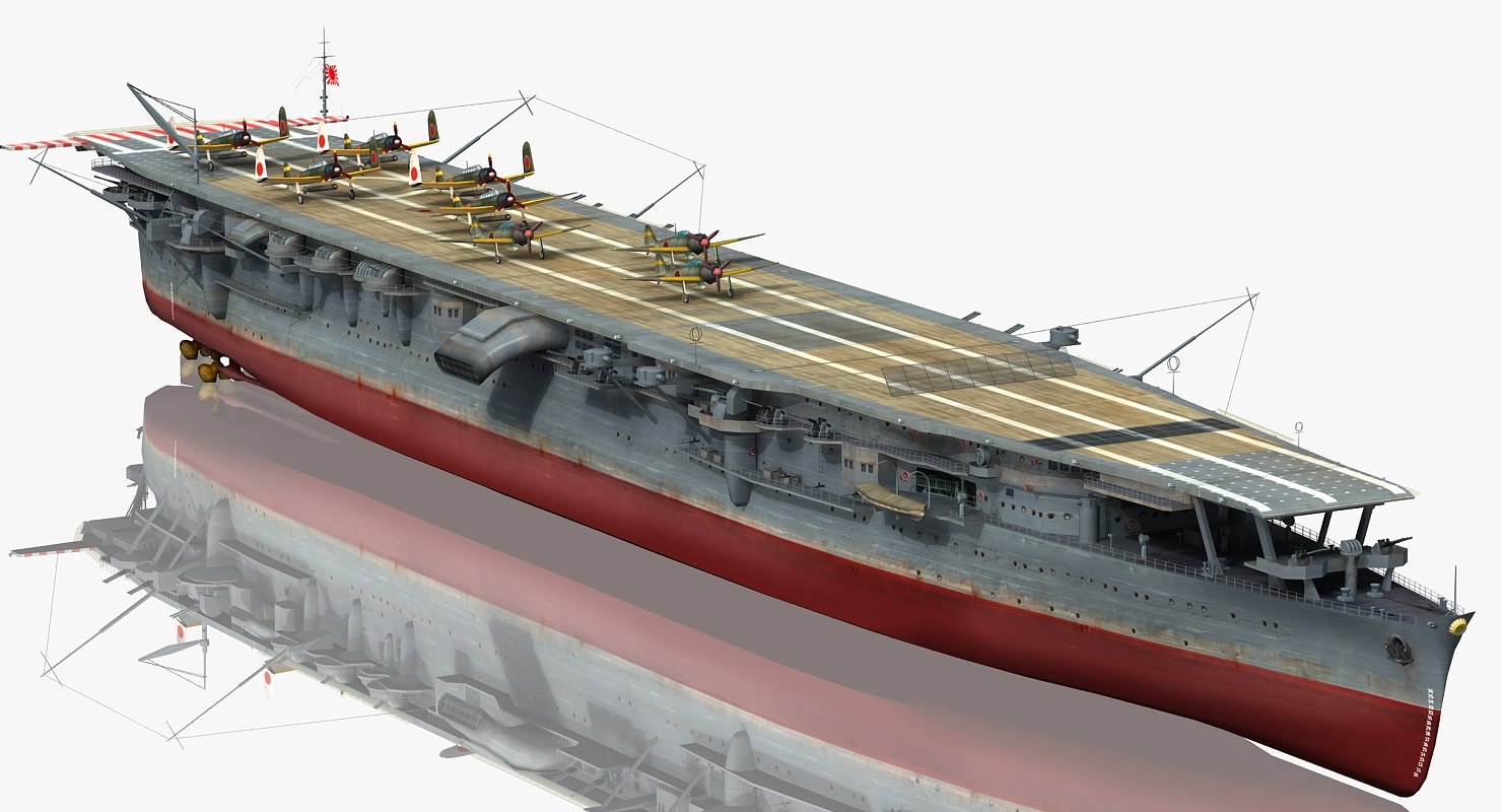 Japanese aircraft carrier zuiho 3D - TurboSquid 1348239