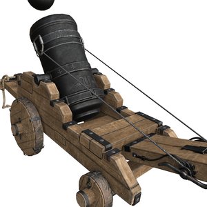 old cannon mortar 3D model