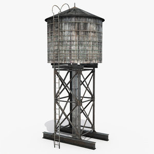 3D rooftop water tower