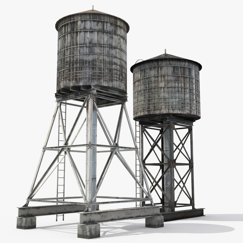 Rooftop water towers 3D TurboSquid 1348288