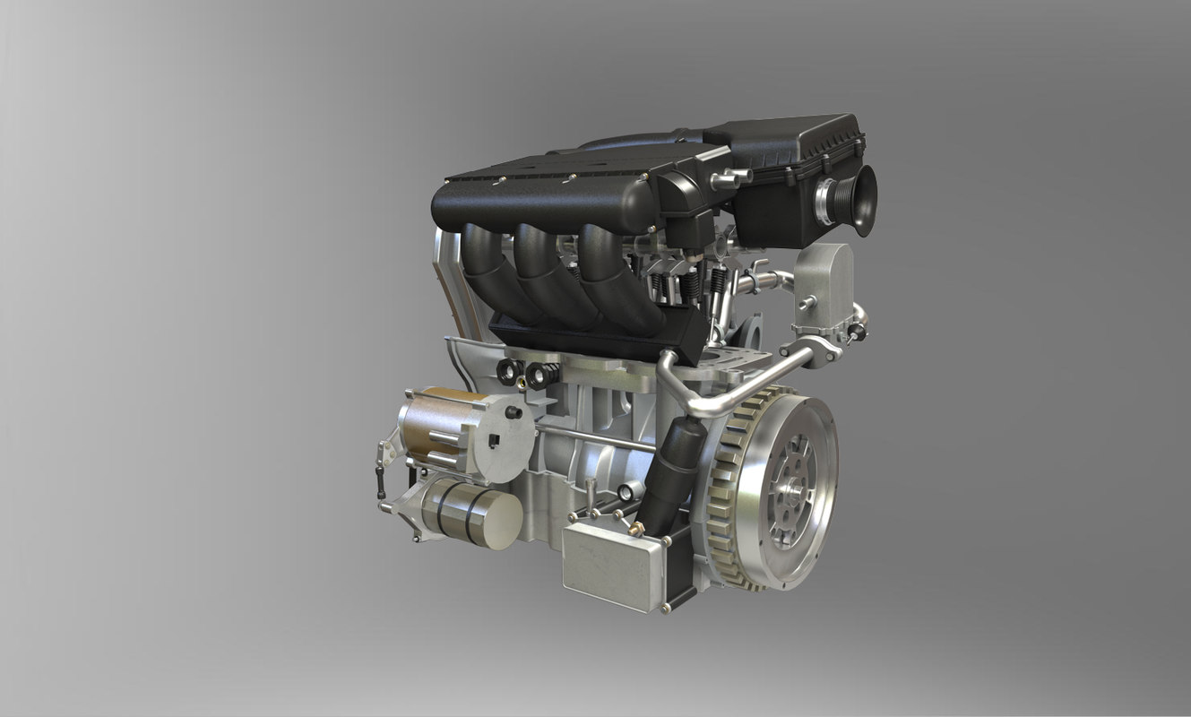 3D engine v6 model - TurboSquid 1348340