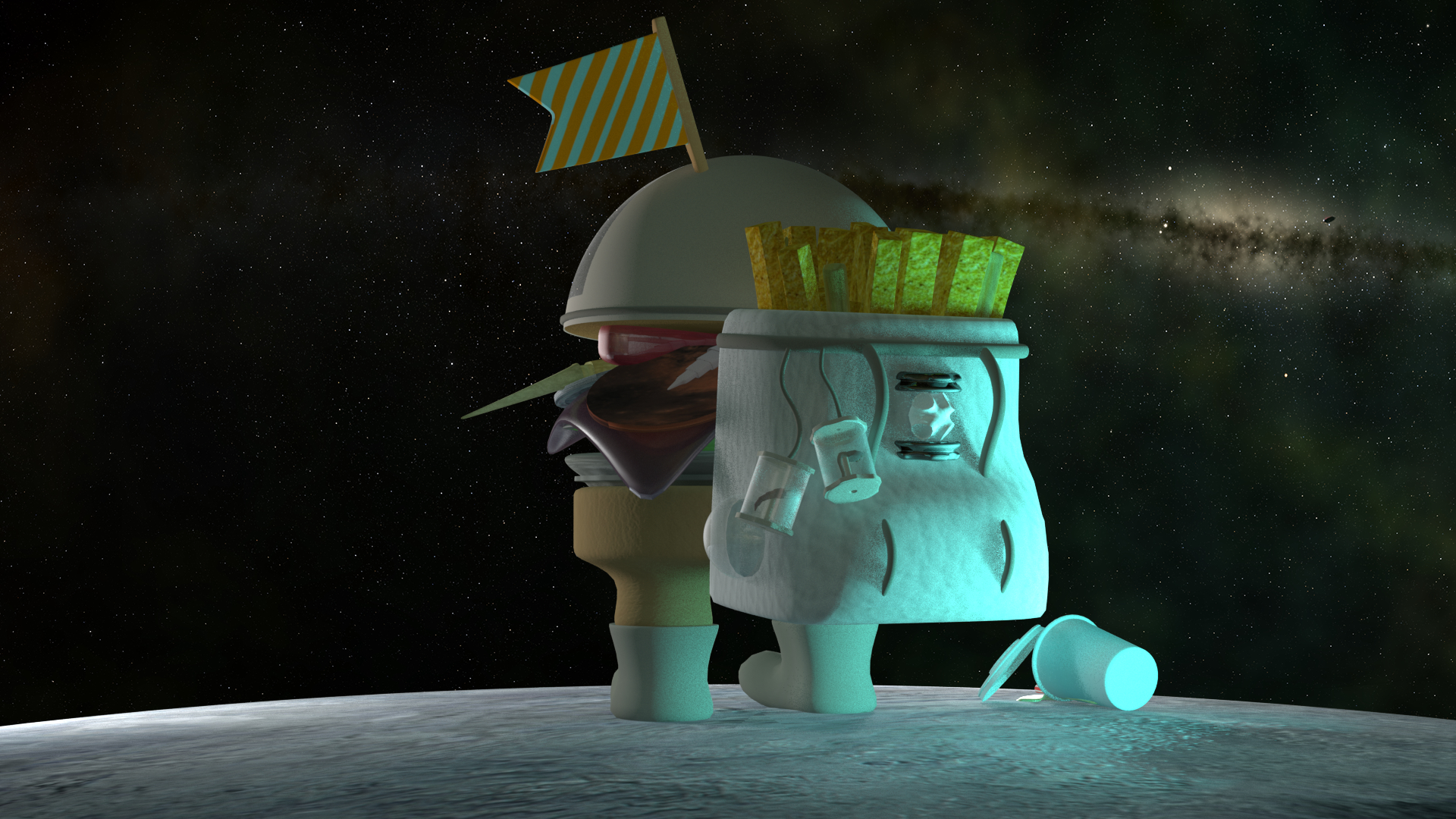 太空汉堡3d模型 - turbosquid 1348435