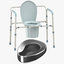 medical bedpan commode chair 3D