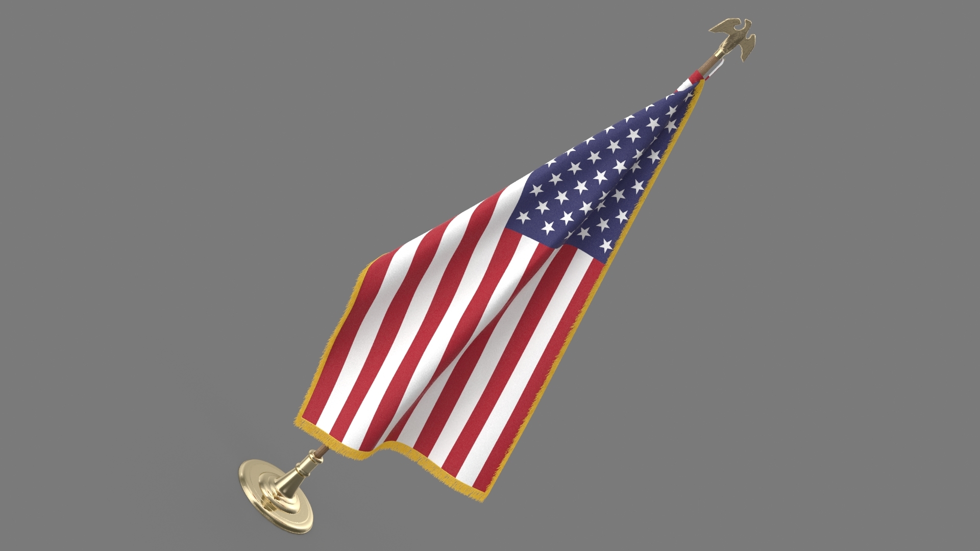 椭圆形办公室美国国旗3d模型