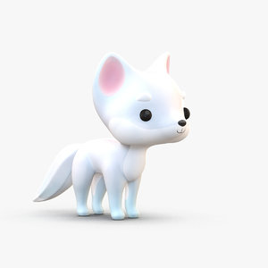 cute cartoon arctic fox 3D model