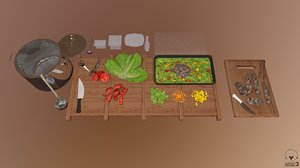 kitchen tools salad model
