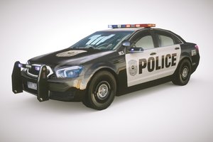 3D generic police sedan model