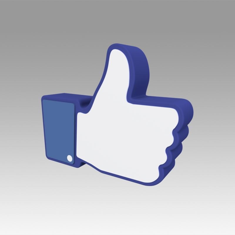 Facebook Like Sign Daumen Hoch 3d Modell Turbosquid 1349024