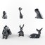 animal set pack rabbit model