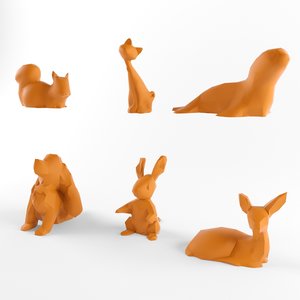 animal set pack rabbit model