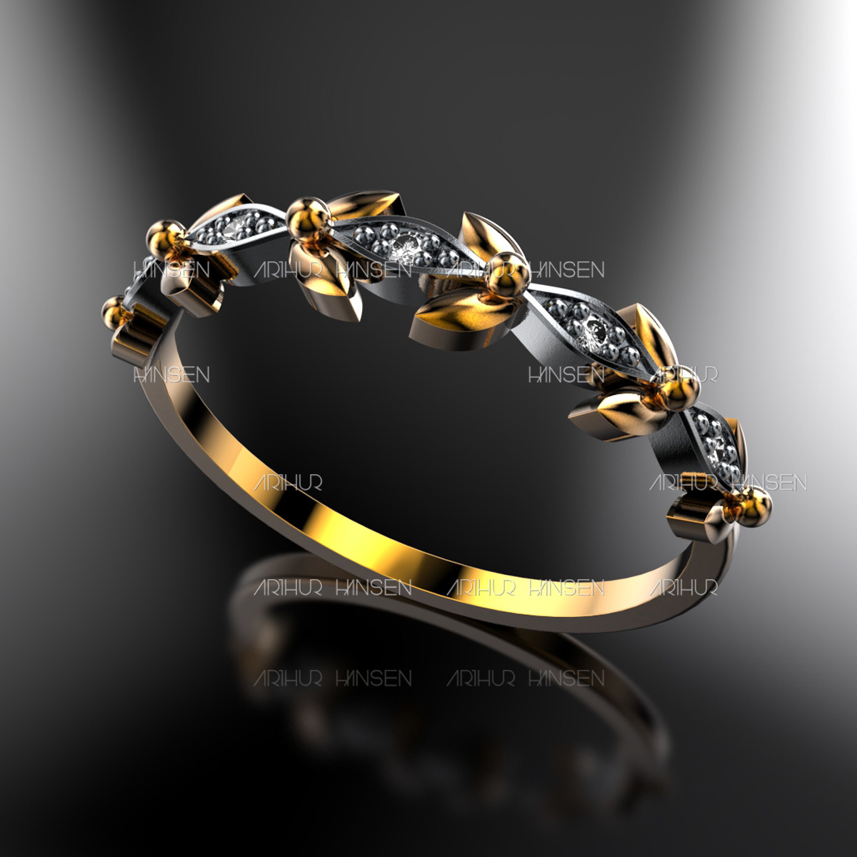 戒指bezel三叶草hb3d模型