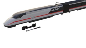 3D train rigged model