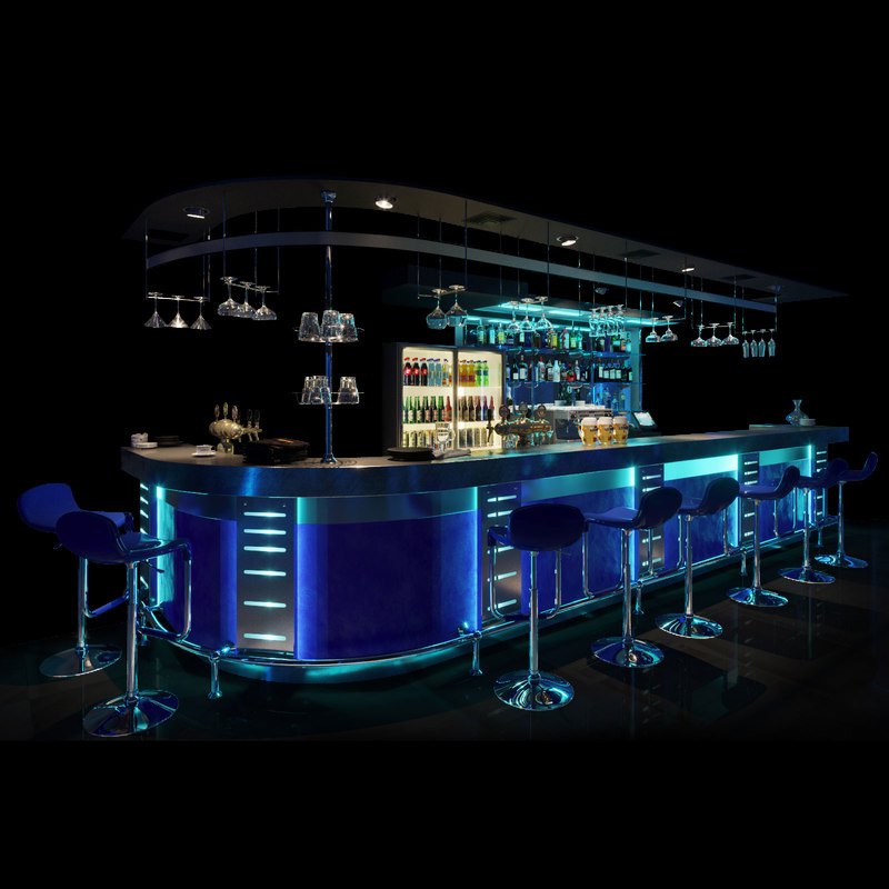 3D bar counter night club TurboSquid 1349182