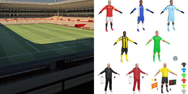 soccer pack coaches stadium 3D model