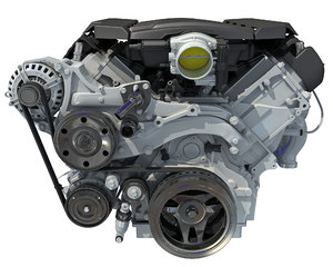 3D v8 engine semi interior