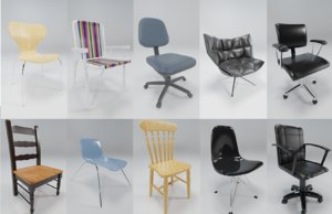 3D 10 chairs model