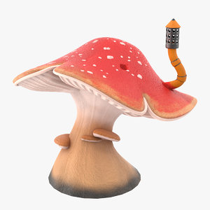 cartoon mushroom v3 3D model