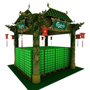 calsberg dragon exhibition booth 3D model