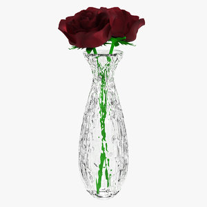 red rose flower plant 3D