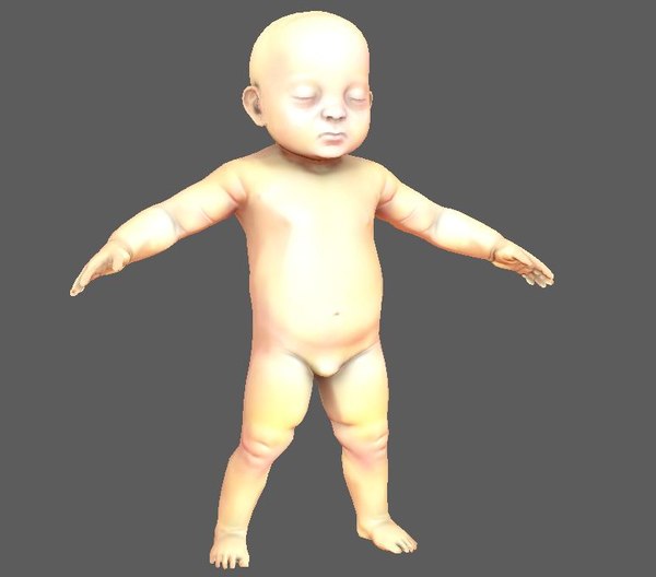 free newborn baby 3d model obj