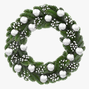 3D christmas wreath silver