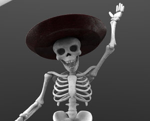 cartoon skeleton 3d model