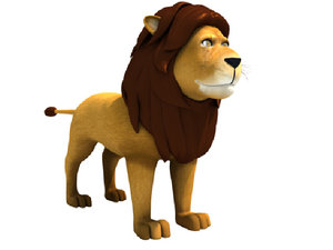 lion cartoon 3D model