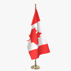 3D model canadian office flag