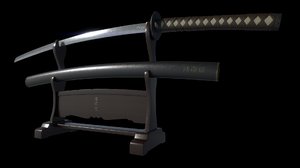 katana sword sheath stand 3D model