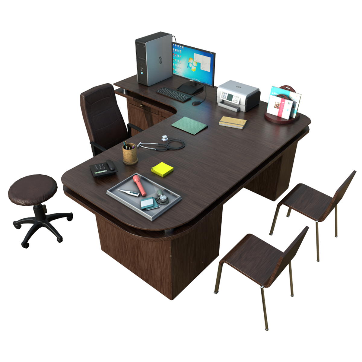 Model Doctor Desk Clinic Accessories Turbosquid 1350304 Model Doctor Desk Clinic Accessories