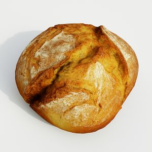 bread food loaf 3D model