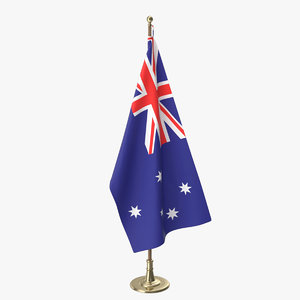 3D model australian office flag