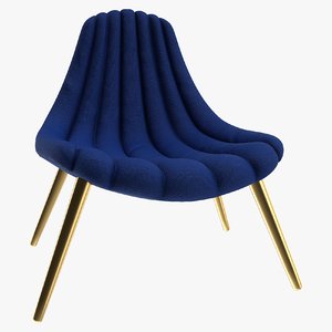 realistic brigitte navy lounge chair 3D model