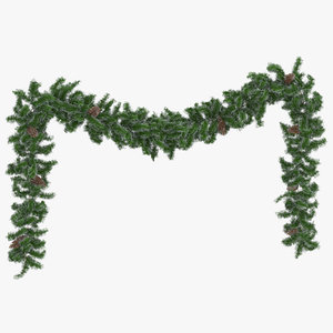 3D garland frosted long model