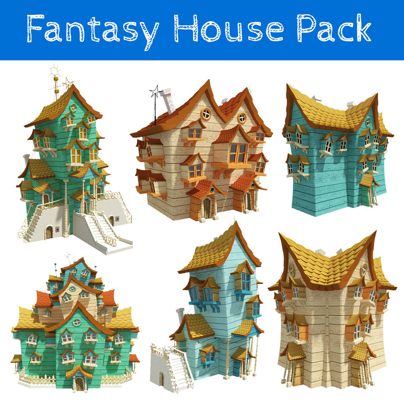 Download Fantasy Houses Pack 3d Model Turbosquid 1350844