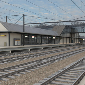 3D model train station