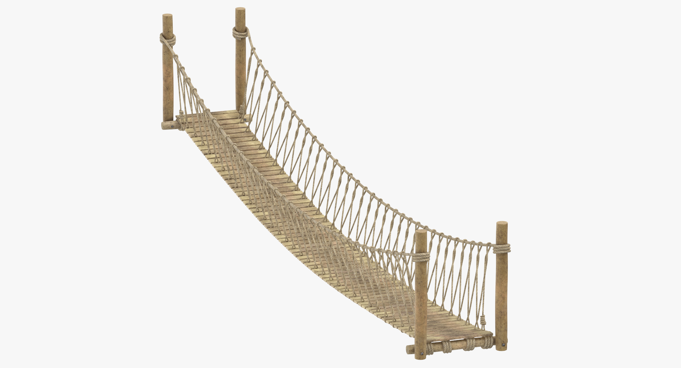 Rope suspension bridge 3D - TurboSquid 1350880