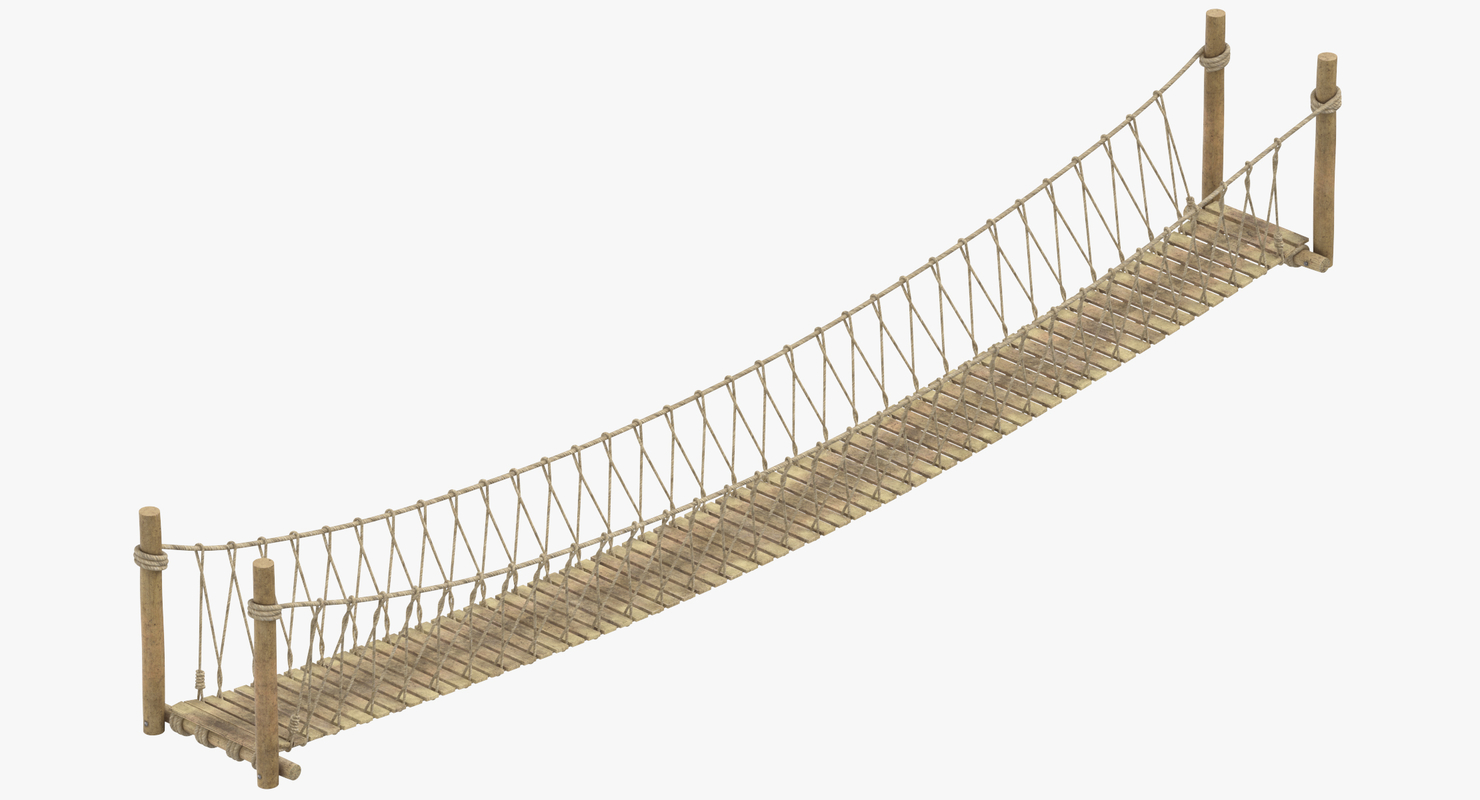 Rope suspension bridge 3D - TurboSquid 1350880